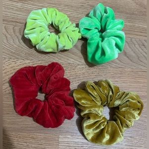 Bundle of velvet scrunchies